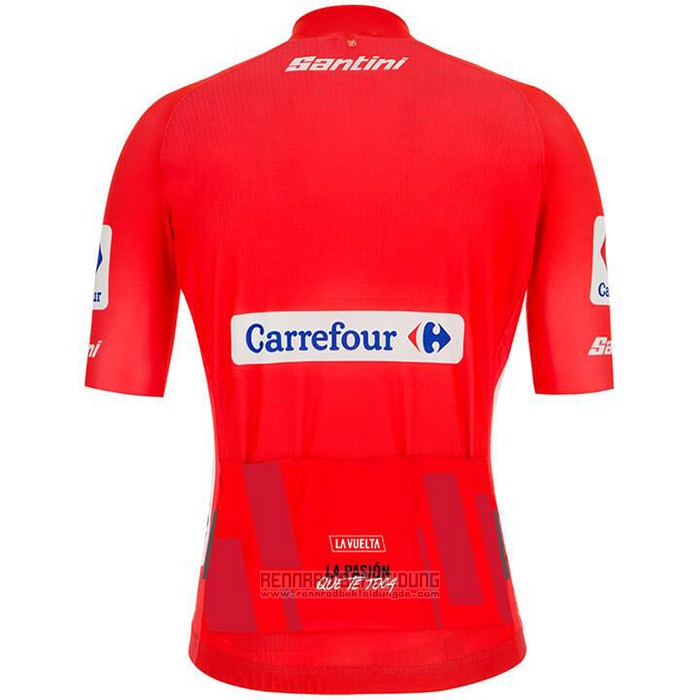 2020 Fahrradbekleidung Vuelta Espana Rot Trikot Kurzarm und Tragerhose - zum Schließen ins Bild klicken
